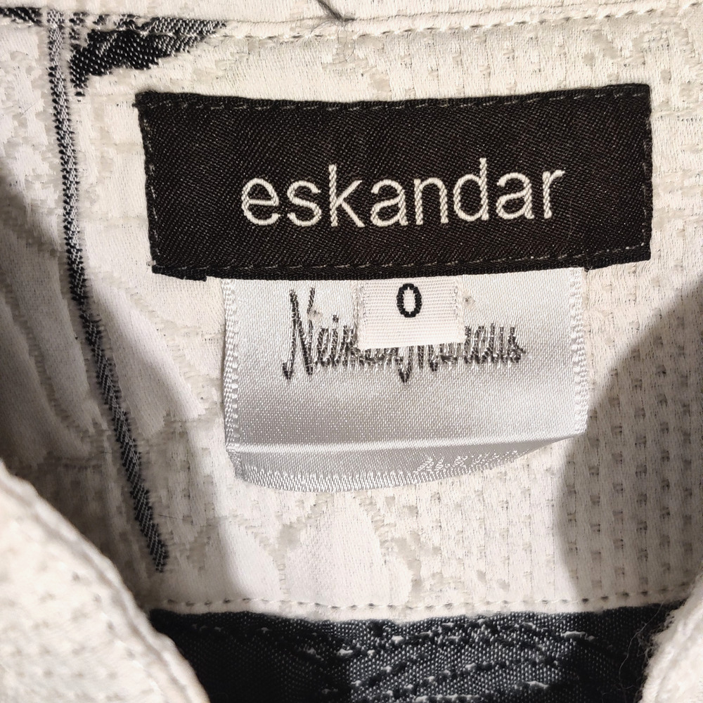 eskandar Floral Quilted Button Jacket Size OS Cream Refined Statement Designer - Picture 2 of 16